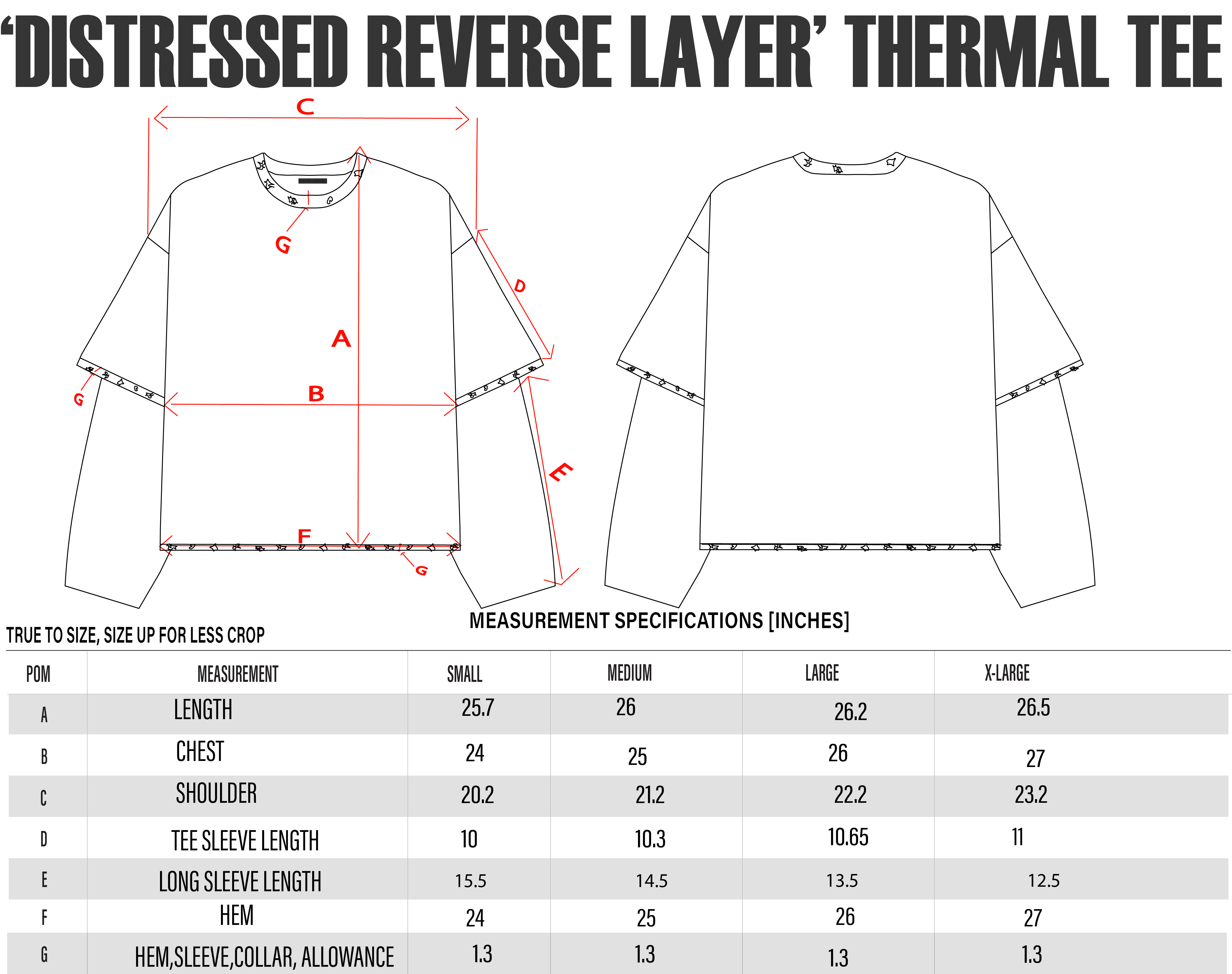 ‘DISTRESSED REVERSE LAYER’ THERMAL TEE BLACK